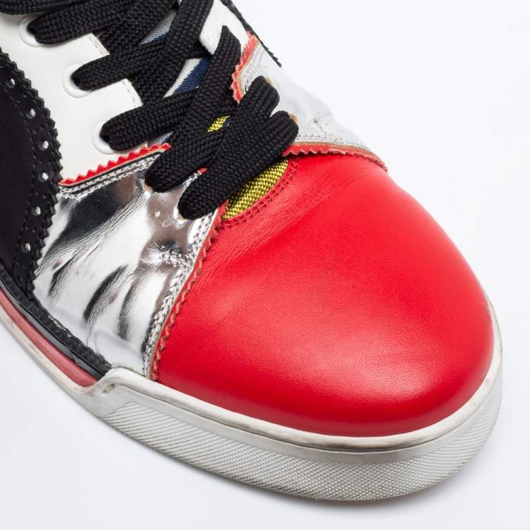 Pre Owned Christian Louboutin Multicolor Leather Loubikick High-Top Trainers Sneakers Size 44.5