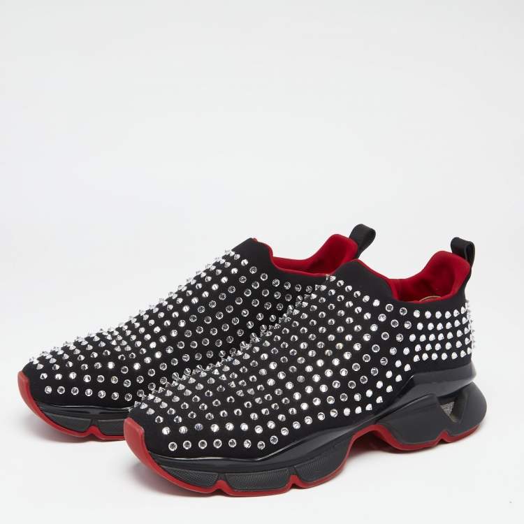 LOUBOUTIN Spike Sock Sneakers in Black - More Than You Can