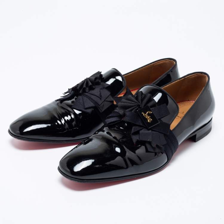 Christian Louboutin Black Patent Leather Ascot Boy Loafers Size 42.5  Christian Louboutin