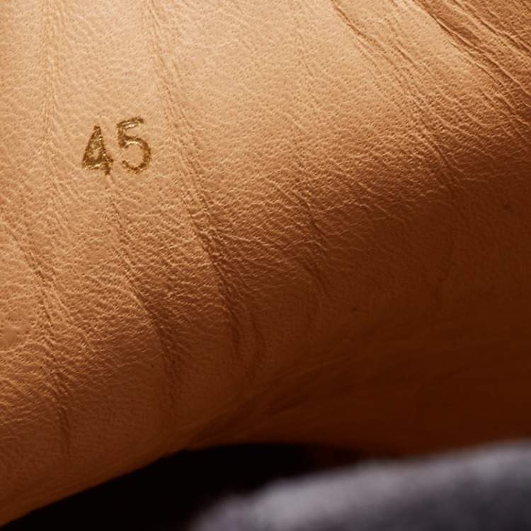 Pre Owned Christian Louboutin Dark Grey Suede Louis Strass High Top Sneakers Size 45