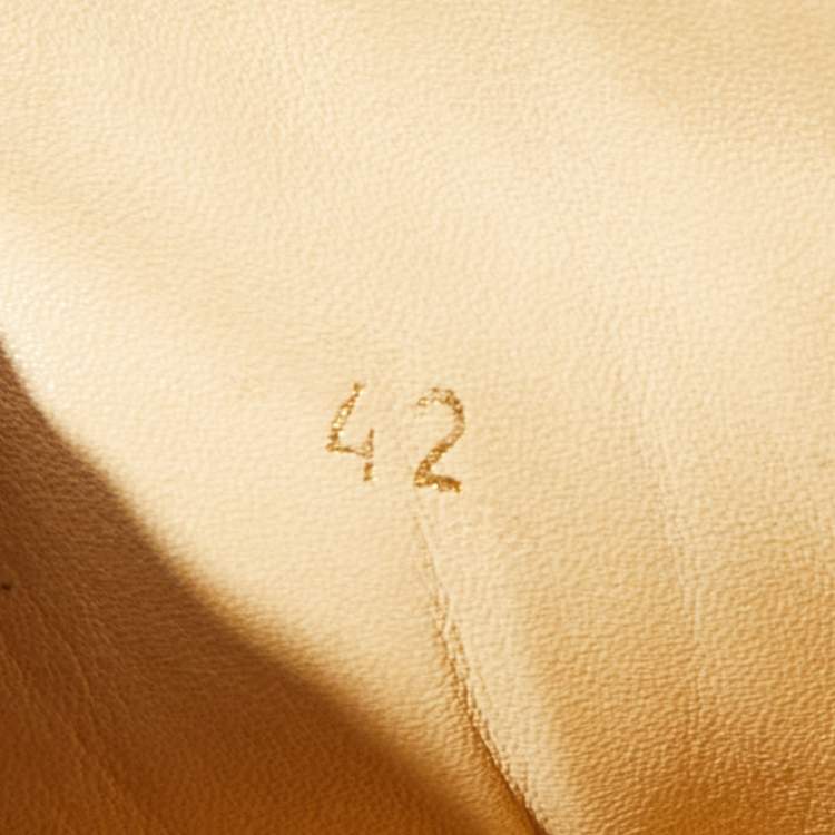 Pre Owned Christian Louboutin Tri-Color Leather And Denim Cap Toe Low Top Sneakers Size 42