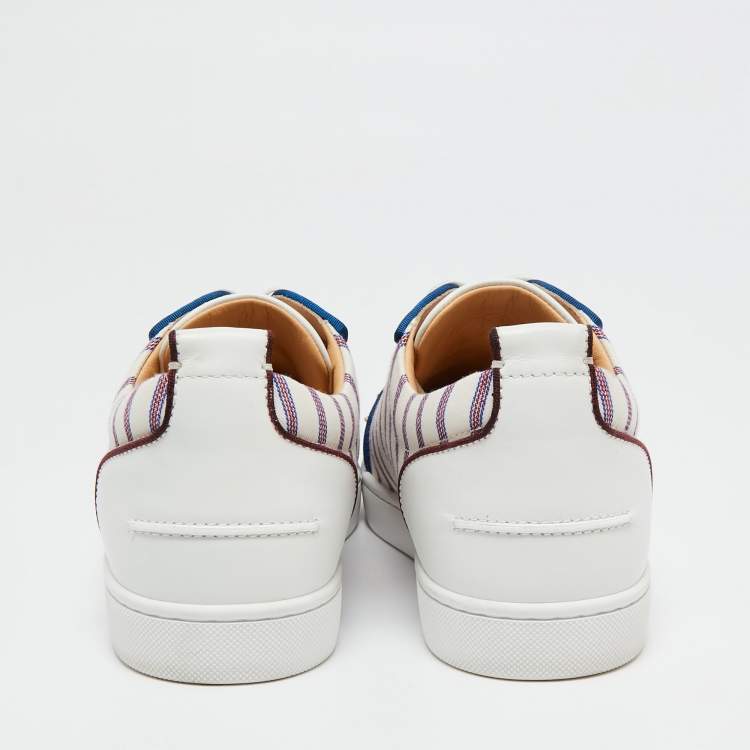 Pre Owned Christian Louboutin  Multicolor Canvas And Suede Junior Spikes Sneakers Size 41  