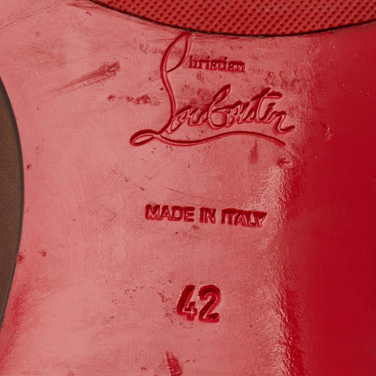 Pre Owned Christian Louboutin Brown Leather Grecco Lace Up Oxfords Size 42