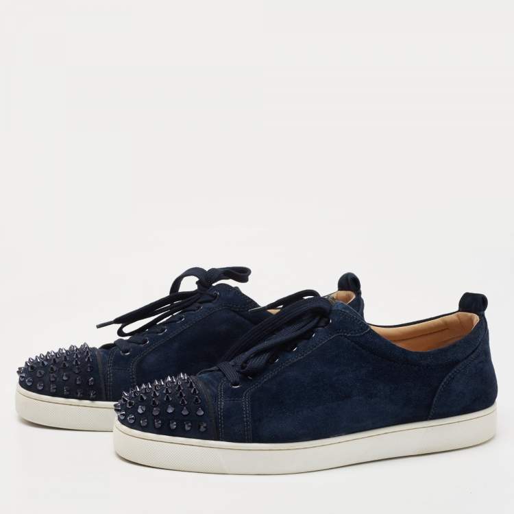 Louis Junior Spikes - Sneakers - Suede calf and spikes - Marine - Christian  Louboutin
