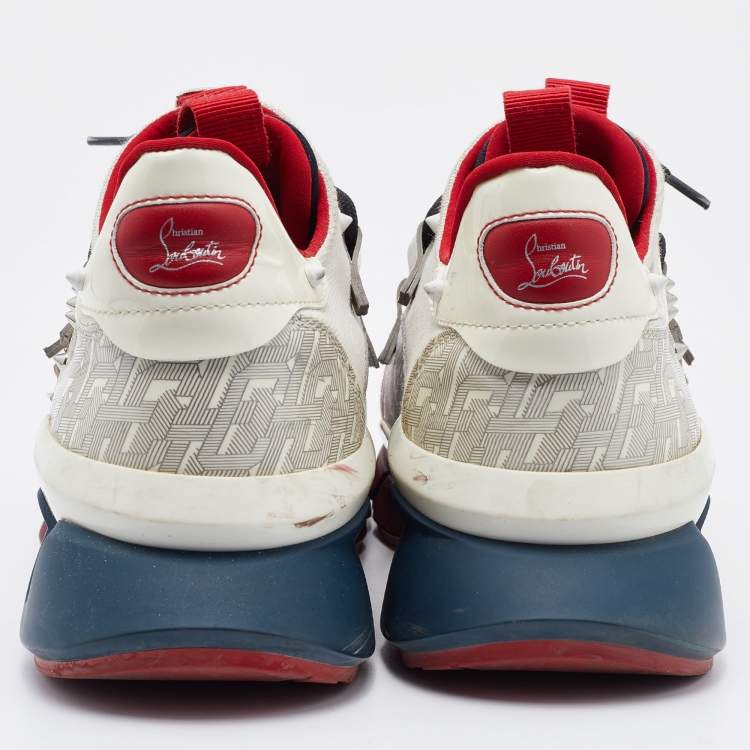 مملوكة مسبقًا Christian Louboutin Multicolor Leather and Fabric Donna Runner Sneakers Size 43