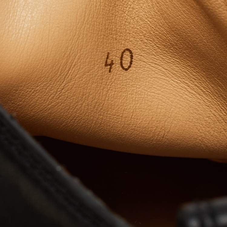 Pre Owned Christian Louboutin Black Leather Spike Louis Orlato High Top Sneakers Size 40