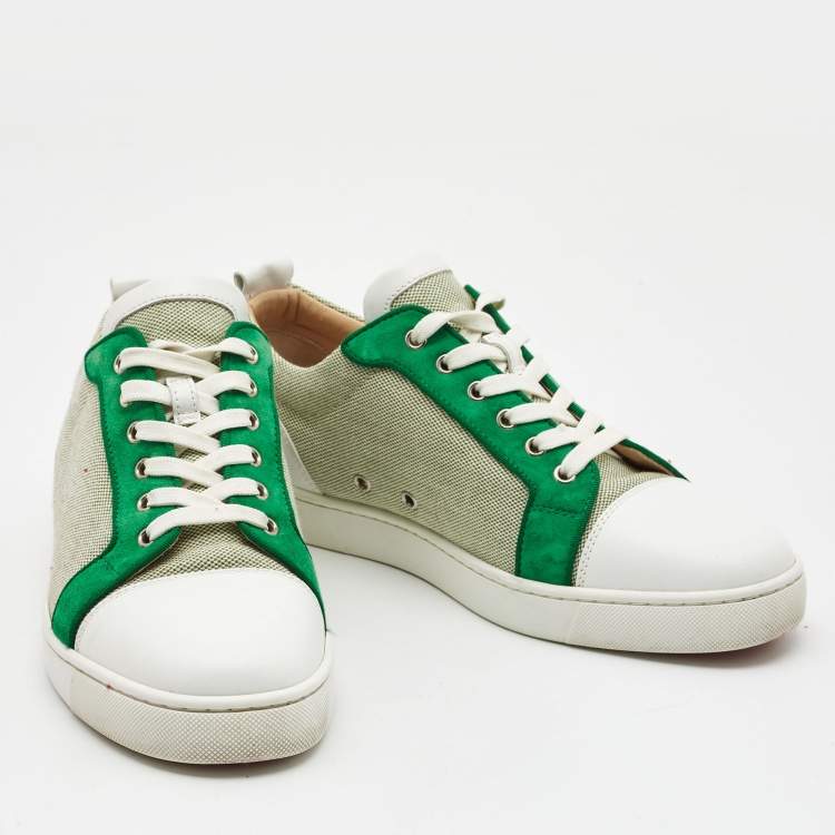 Pre Owned Christian Louboutin Canvas and Leather Rantulow Sneakers Size 44