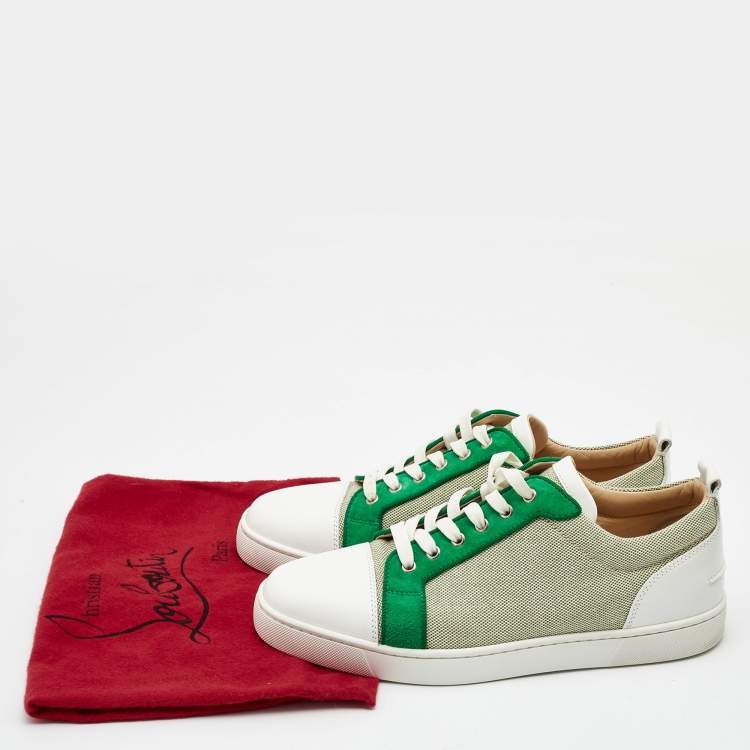 Pre Owned Christian Louboutin Canvas and Leather Rantulow Sneakers Size 44