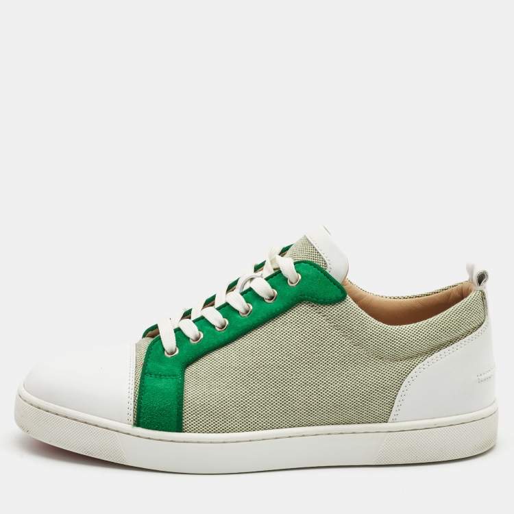 Pre Owned Christian Louboutin Canvas and Leather Rantulow Sneakers Size 44