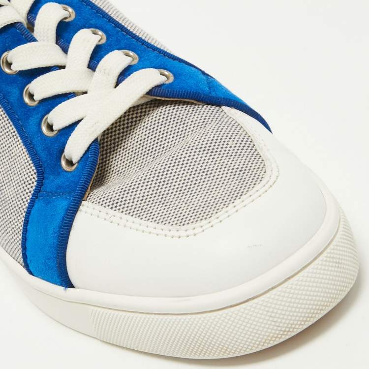مملوكة مسبقًا Christian Louboutin Multicolor Canvas and Leather Rantulow Sneakers Size 44