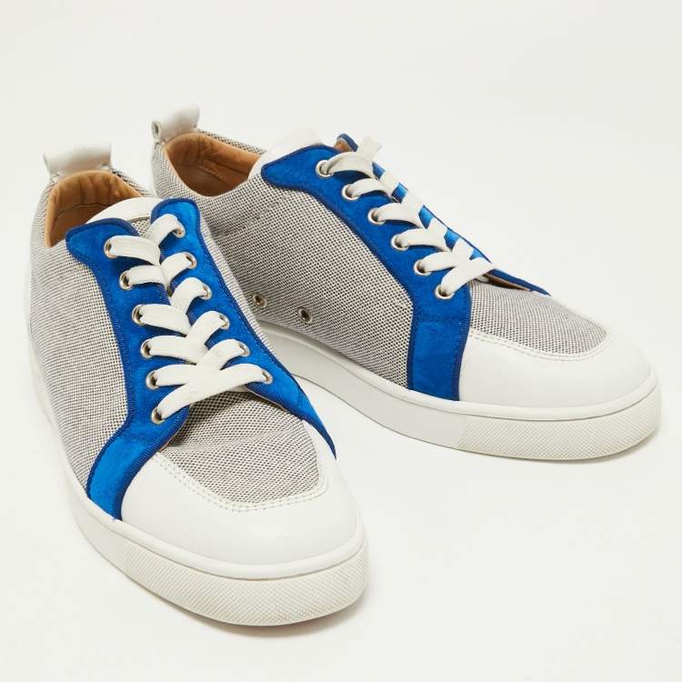 مملوكة مسبقًا Christian Louboutin Multicolor Canvas and Leather Rantulow Sneakers Size 44