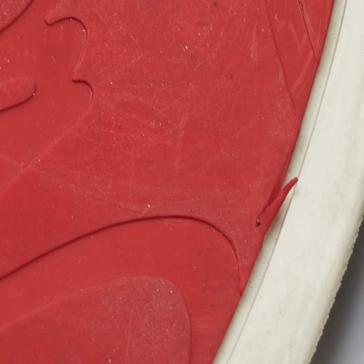 Pre Owned Christian Louboutin Grey Suede Buckle Low Top Sneakers Size 43