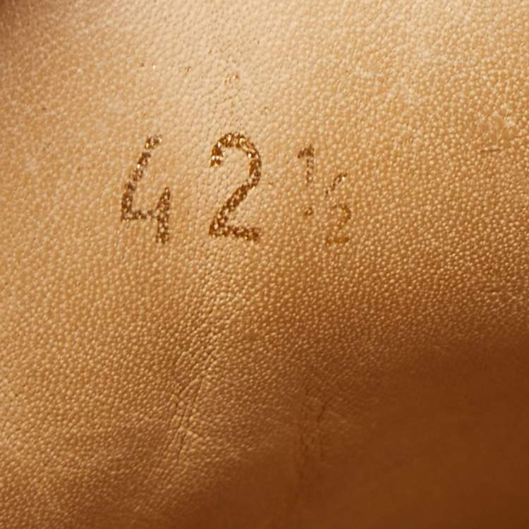 Pre Owned Christian Louboutin Tricolor Leather and Printed Coated Canvas Low Top Sneakers Size 42.5 