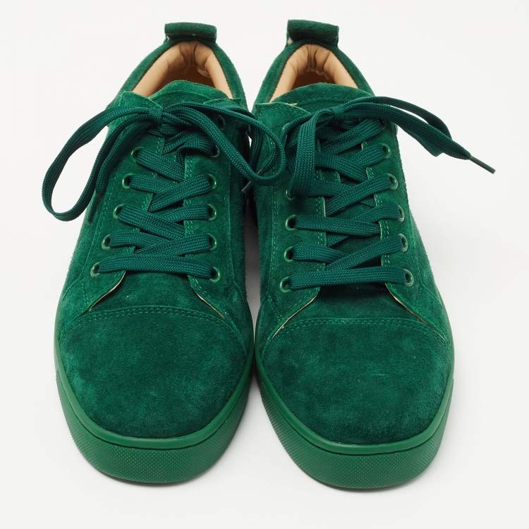 Pre Owned Christian Louboutin Green Suede Louis Junior Sneakers Size 40 