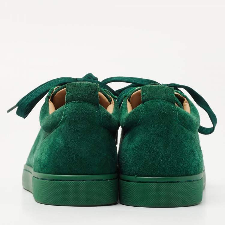 Pre Owned Christian Louboutin Green Suede Louis Junior Sneakers Size 40 