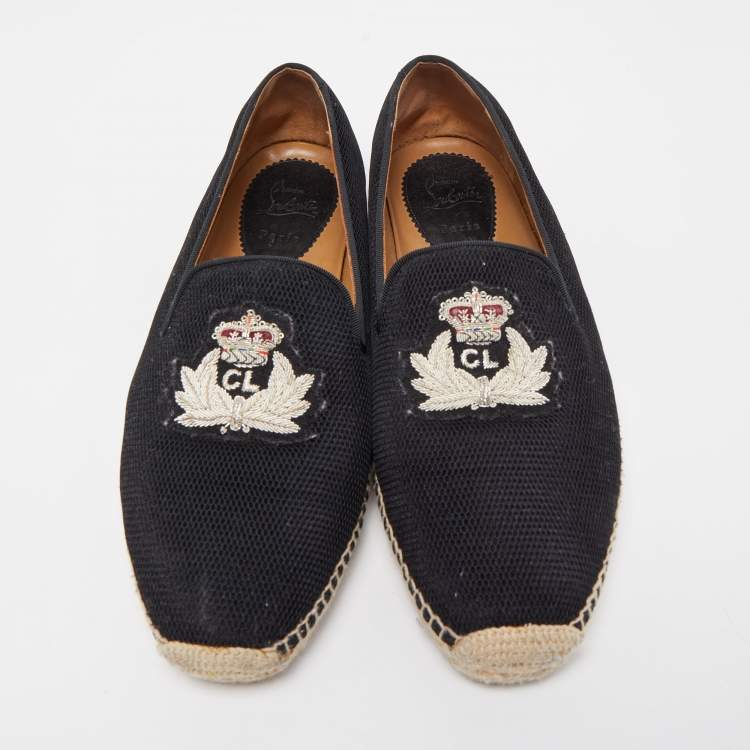 Pre Owned Christian Louboutin Mesh  Nanou Orlato Espadrilles Flats Size 44