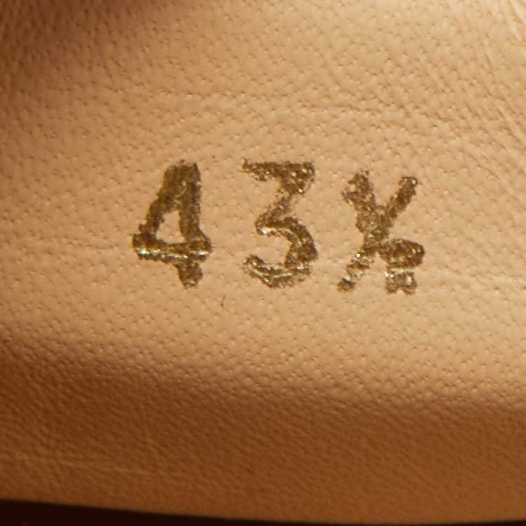 Pre Owned Christian Louboutin Black/Metallic Red Python Slip On Sneakers Size 43.5