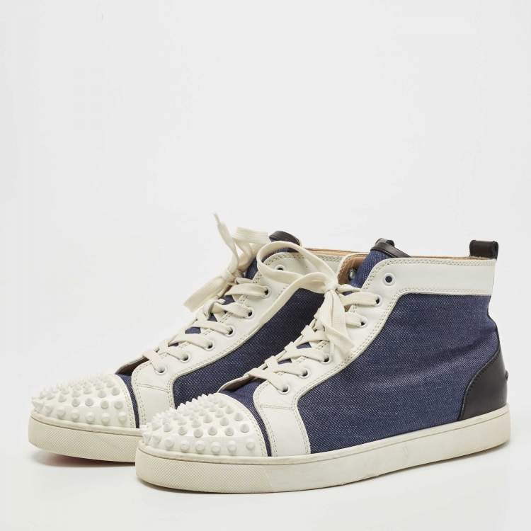 Christian Louboutin Blue Suede Louis Spikes High Top Sneakers Size 43 Christian  Louboutin