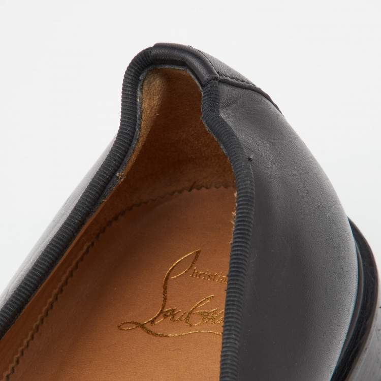 Pre Owned Christian Louboutin Black Leather Dandelion Taseel Loafers Size 41