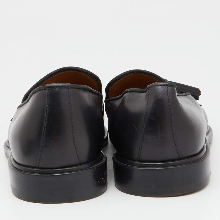 Pre Owned Christian Louboutin Black Leather Dandelion Taseel Loafers Size 41