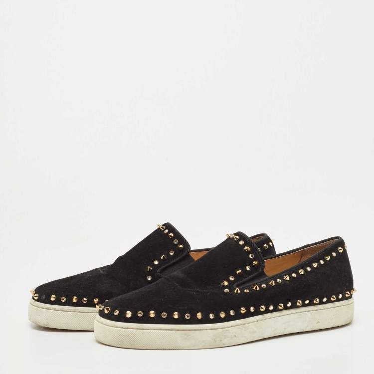 Christian Louboutin Pik Boat Studded Suede Sneakers for Men