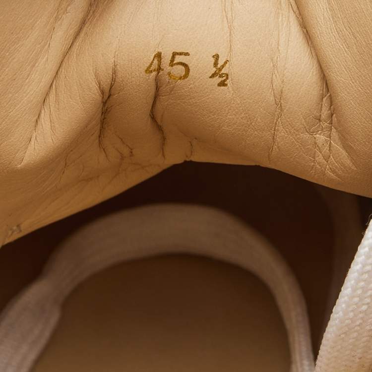 Pre Owned Christian Louboutin Multicolor Leather and Fabric Louis Junior Spike Low Top Sneakers Size 45.5