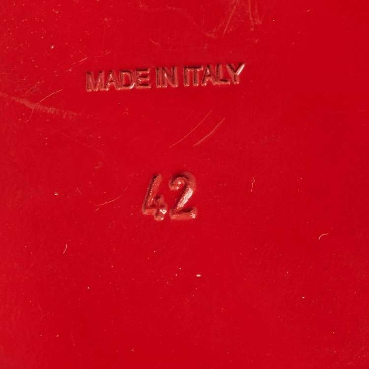 Pre Owned Christian Louboutin Metallic Laminated Suede Oxfords Size 42