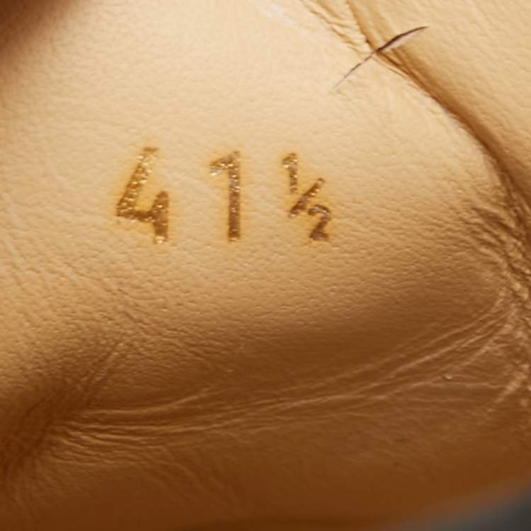 Pre Owned Christian Louboutin Red/Black Leather and Rubber Louis Junior Low Top Sneakers Size 41.5