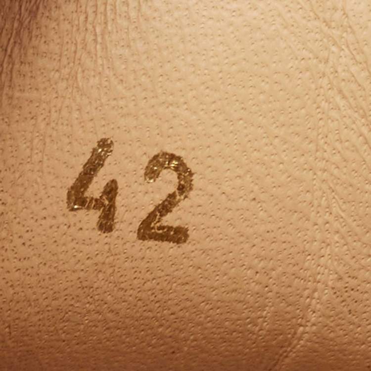 Pre Owned Christian Louboutin Army Green Leather and Canvas Louis Junior Spike Sneakers Size 42