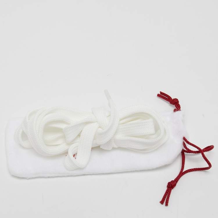 Pre Owned Christian Louboutin Black/White Leather Elastikid Donna Low Top Sneakers Size 38