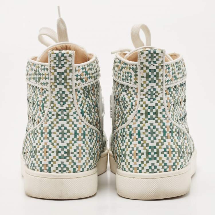 Pre Owned Christian Louboutin Multicolor Woven Leather Rantus Orlato Sneakers Size 39