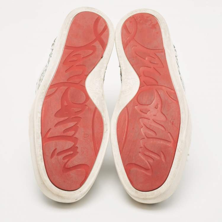 Pre Owned Christian Louboutin Multicolor Woven Leather Rantus Orlato Sneakers Size 39