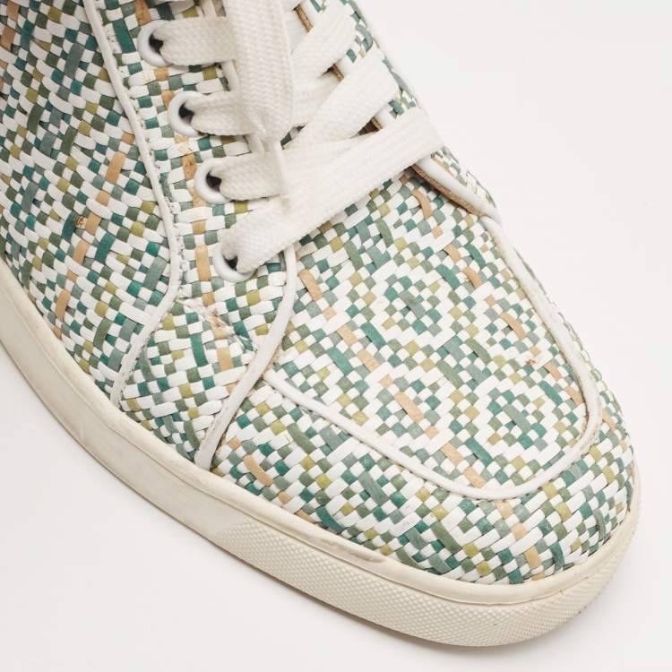 Pre Owned Christian Louboutin Multicolor Woven Leather Rantus Orlato Sneakers Size 39