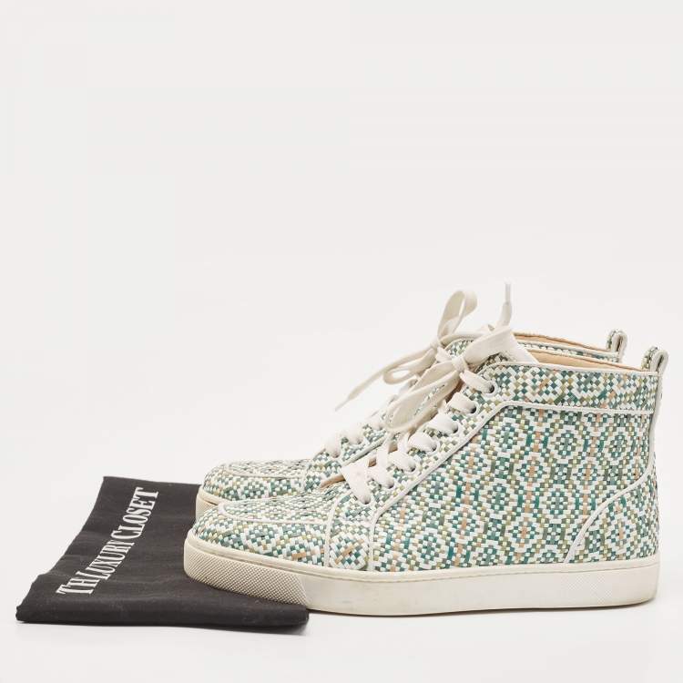 Pre Owned Christian Louboutin Multicolor Woven Leather Rantus Orlato Sneakers Size 39