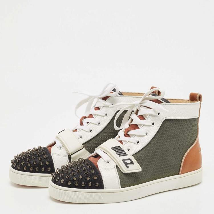 Christian Louboutin Multicolor Suede And Leather Louis Spikes High