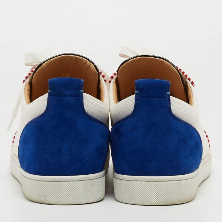 مملوكة مسبقًا Christian Louboutin Multicolor Suede and Patent Louis Junior Spikes Sneakers Size 45