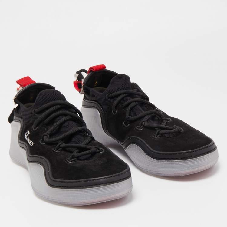 مملوكة مسبقًا Christian Louboutin Black Suede Arpoador Sneakers Size 42.5 
