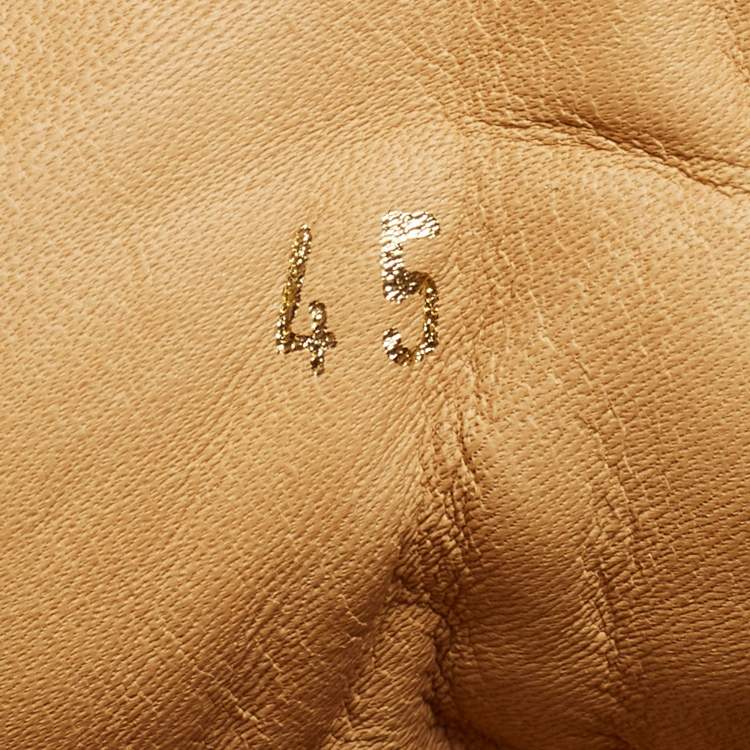 Pre Owned Christian Louboutin Metallic Mustard/Brown Python Leather Rantus Orlato High-Top Sneakers Size 45