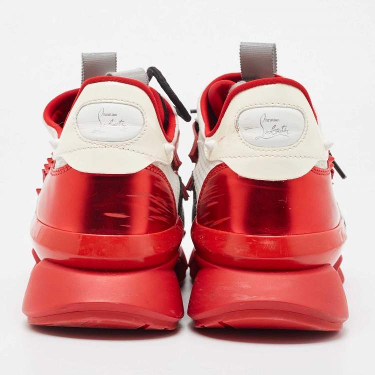 Pre Owned Christian Louboutin Multicolor Leather and Fabric Runner Flat Chunky Sneakers Size 41