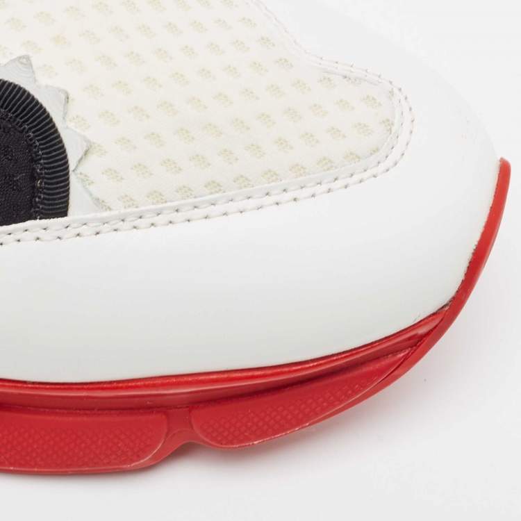 Pre Owned Christian Louboutin Multicolor Leather and Fabric Runner Flat Chunky Sneakers Size 41