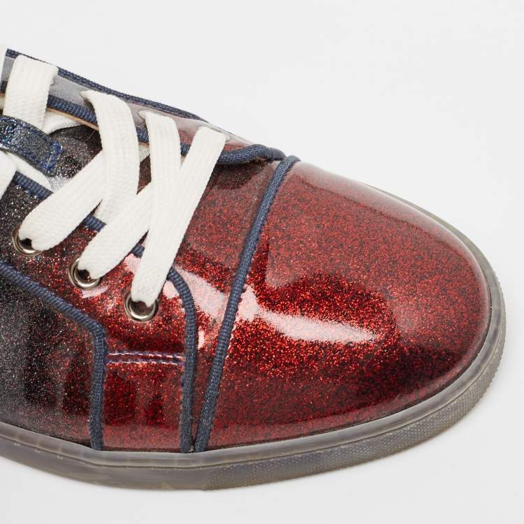 مملوكة مسبقًا Christian Louboutin Multicolor Patent Gondola Strass Low Top Sneakers Size 42.5