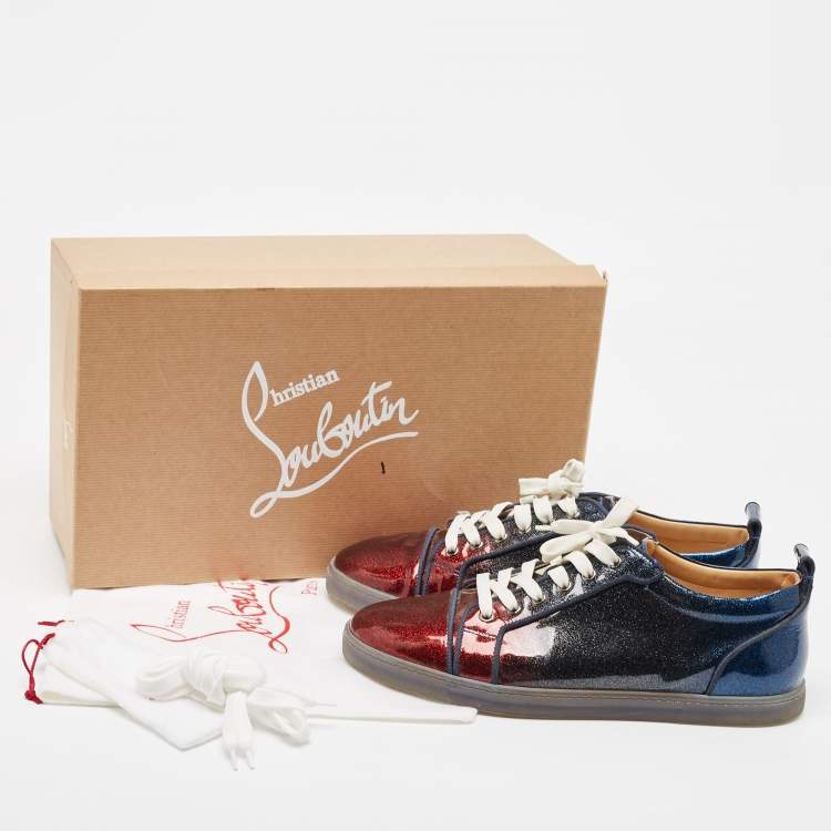 مملوكة مسبقًا Christian Louboutin Multicolor Patent Gondola Strass Low Top Sneakers Size 42.5