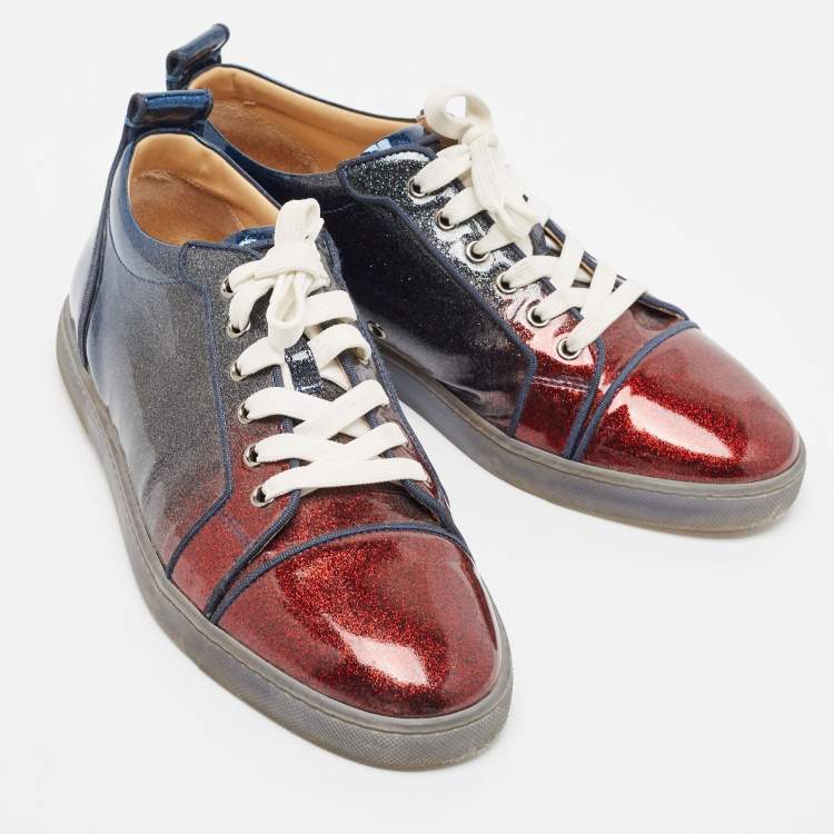 مملوكة مسبقًا Christian Louboutin Multicolor Patent Gondola Strass Low Top Sneakers Size 42.5