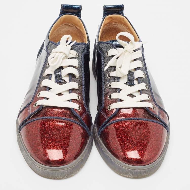 مملوكة مسبقًا Christian Louboutin Multicolor Patent Gondola Strass Low Top Sneakers Size 42.5