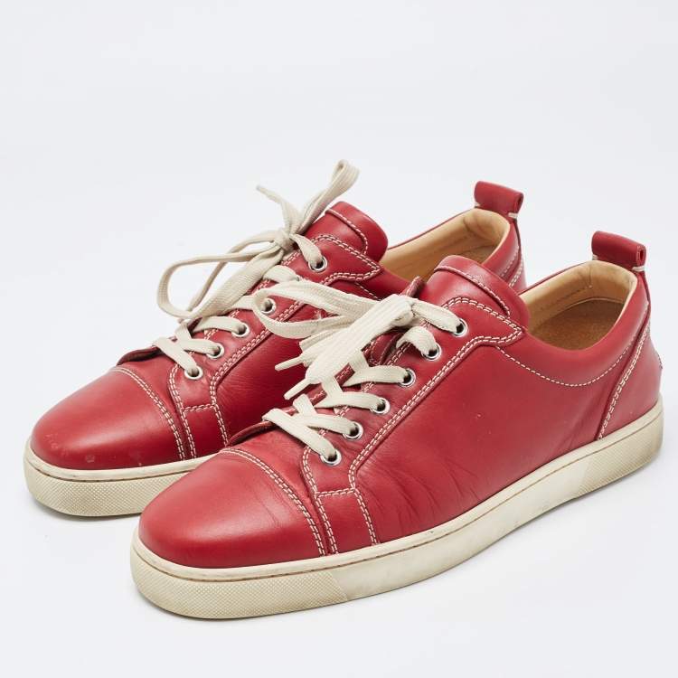 Christian Louboutin Red Leather Sneakers Size 42.5 Christian