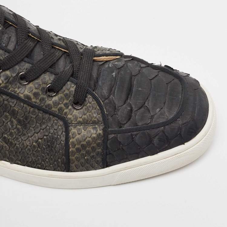 Pre Owned Christian Louboutin Two Tone Python Rantus Orlato High Top Sneakers Size 43