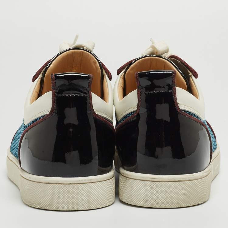 Pre Owned Christian Louboutin Multicolor Mesh and Leather Louis Junior Spikes Sneakers Size 42