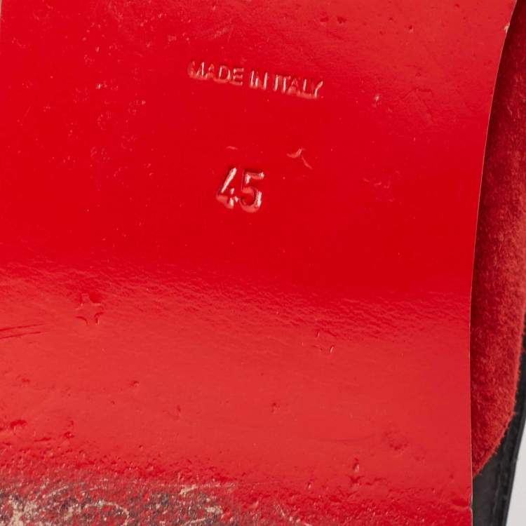 Pre Owned  Christian Louboutin Red Suede And Leather Slingback Sandals Size 45