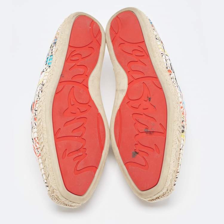 Pre Owned Christian Louboutin Multicolor Canvas Nanou Orlato Donna Floral Espadrilles Size 40