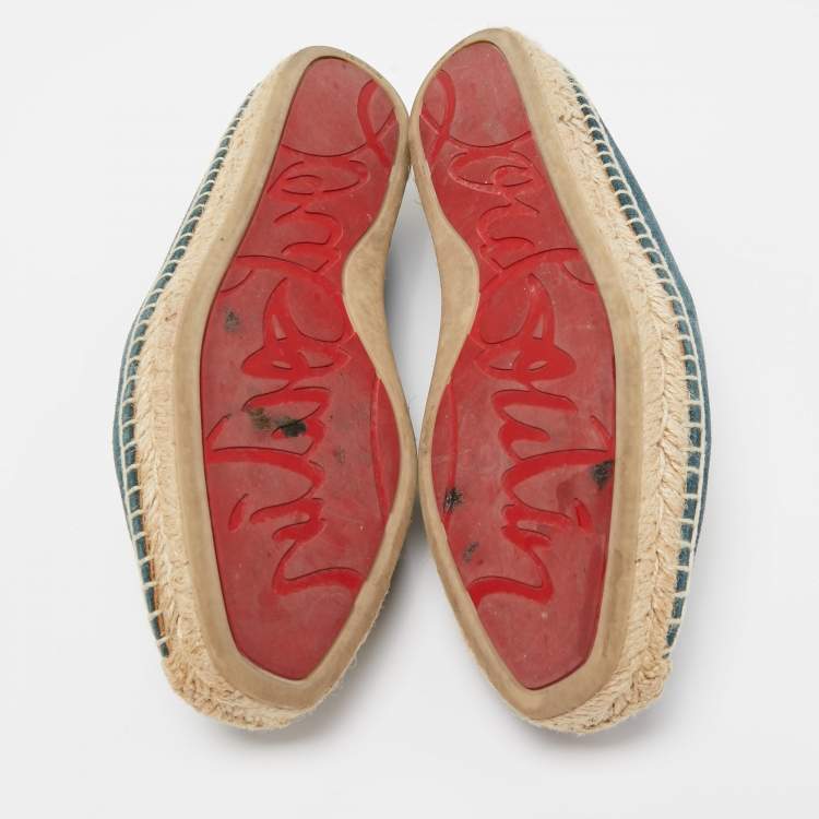 Pre Owned Christian Louboutin Blue Suede Orlato Espadrilles Size 40  
